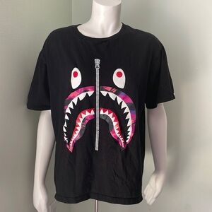 BAPE A Bathing Ape T-Shirt Graphic Shark Tee Unisex Size Large